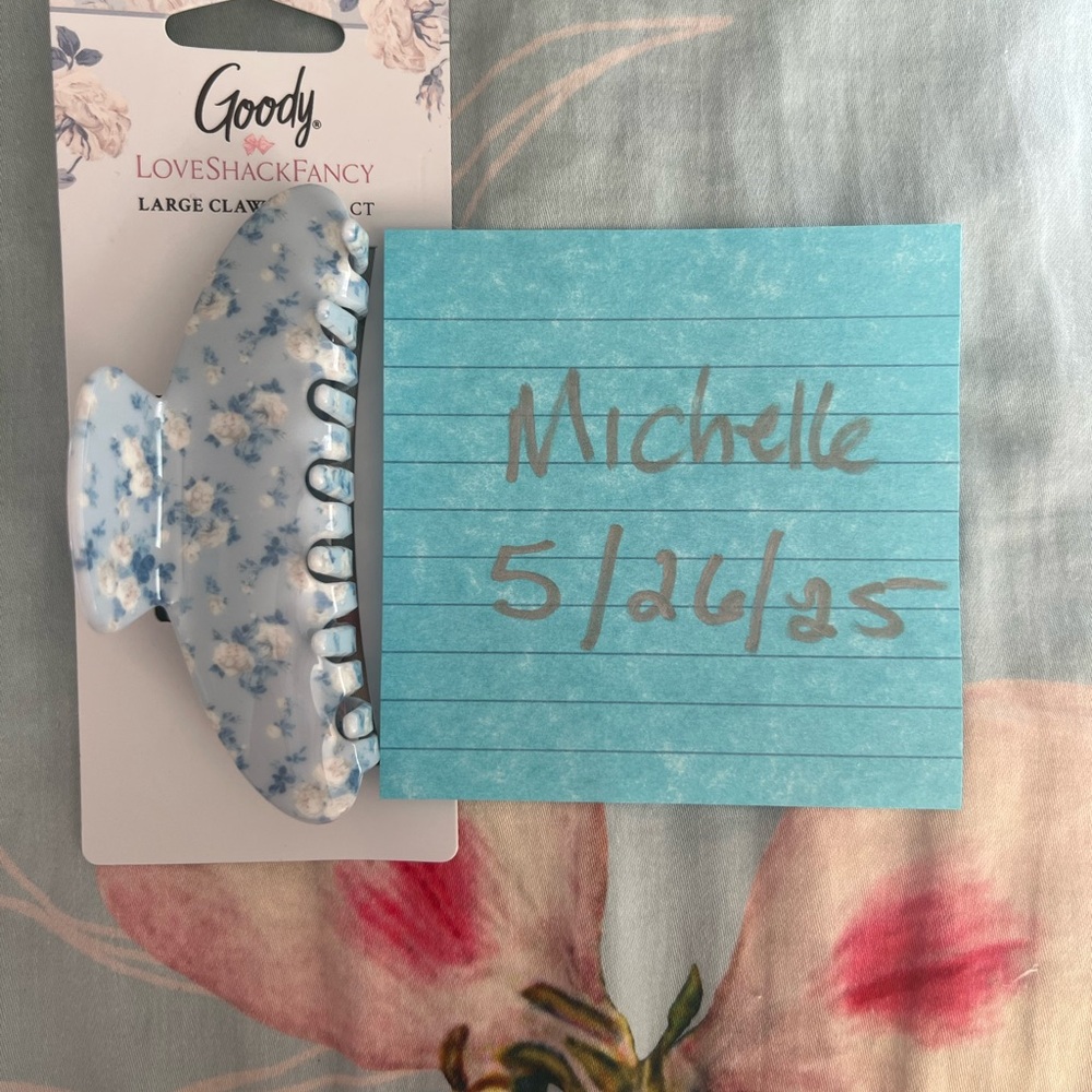 Goody x LoveShackFancy Blue Floral Claw Clip